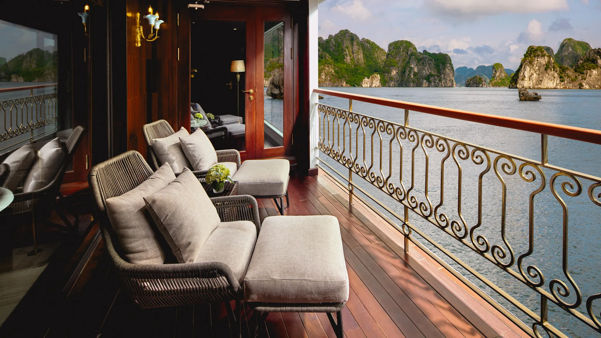 Pretty balcony view with comfy lounger