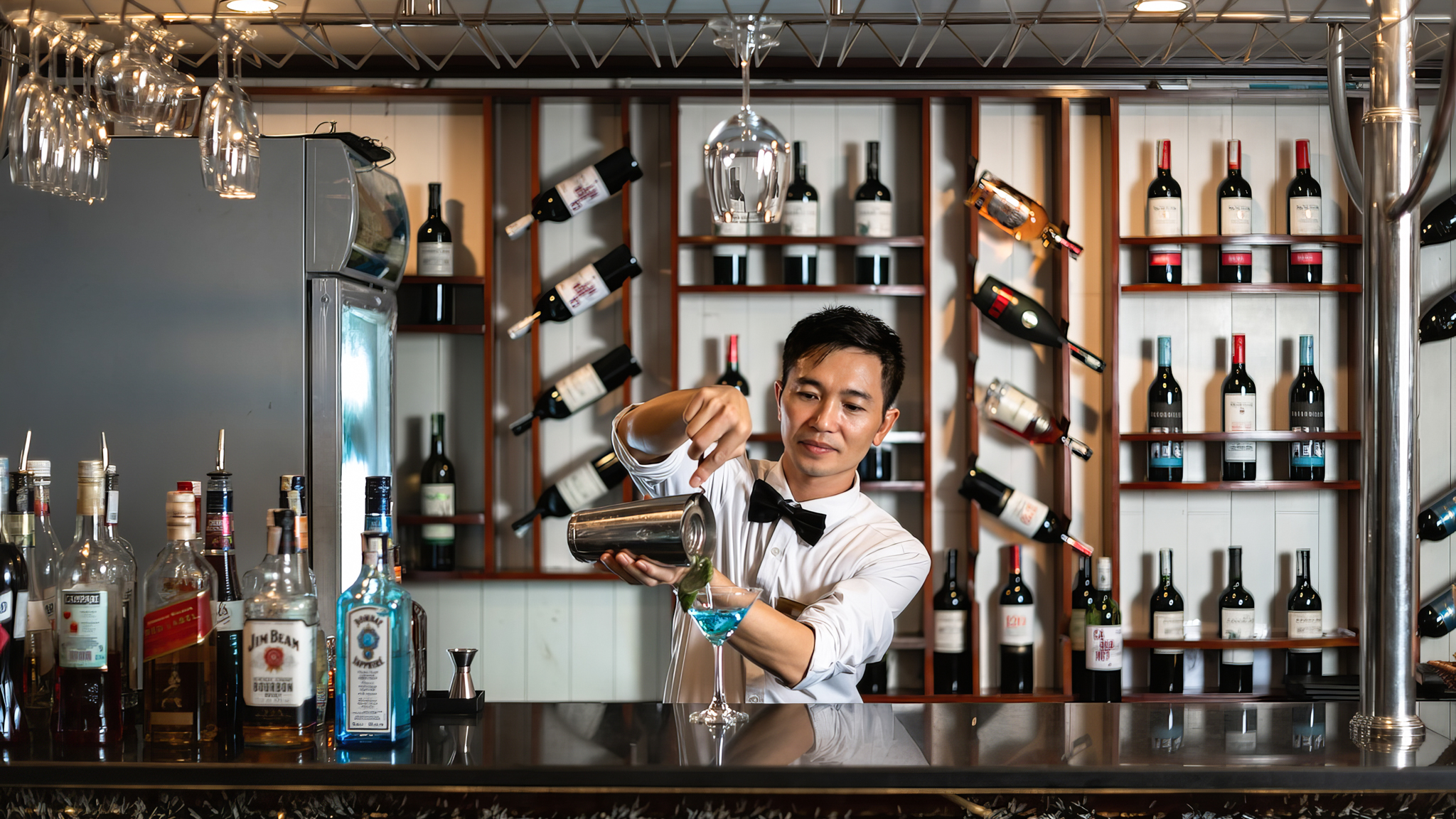 The bartender always mixes the best drink customized for guests&rsquo; tastes.
