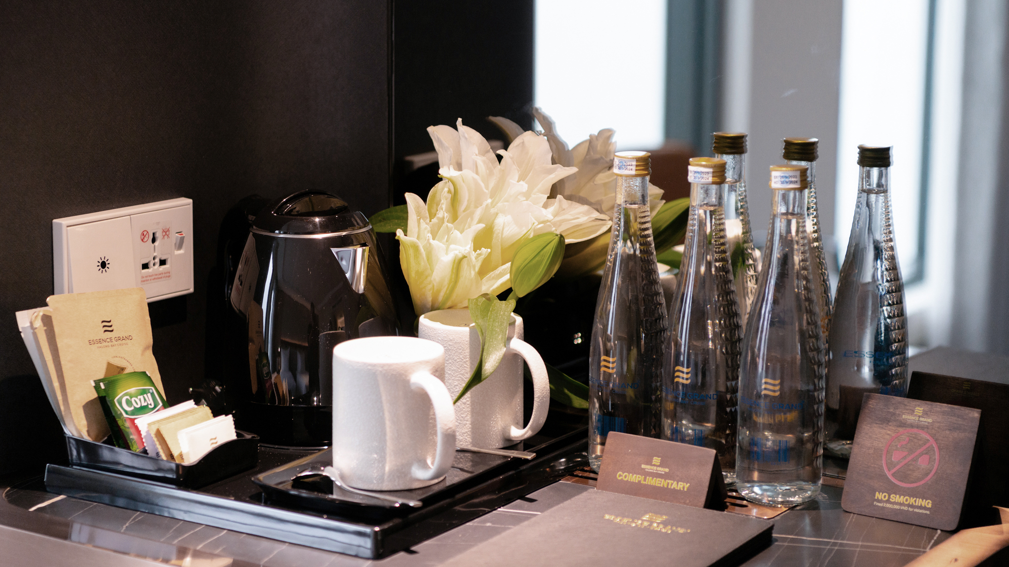 Complimentary drinks in room