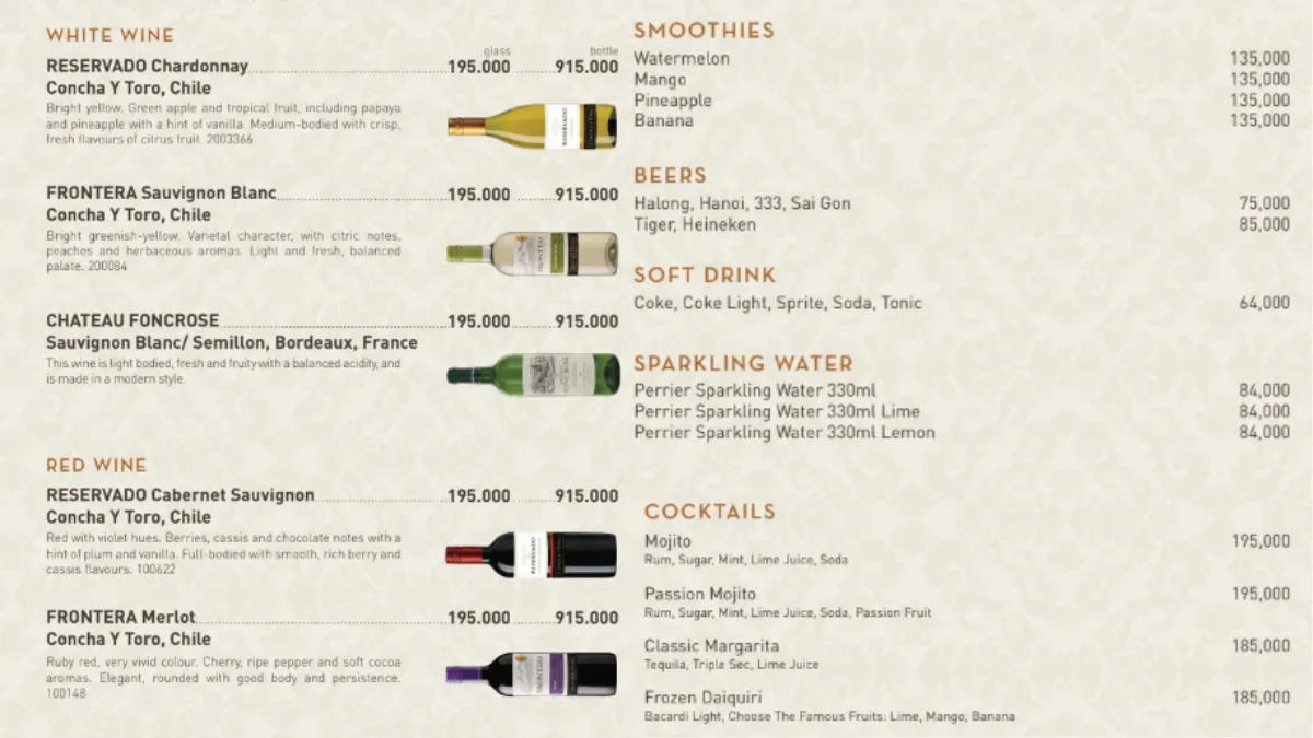 Drink Menu