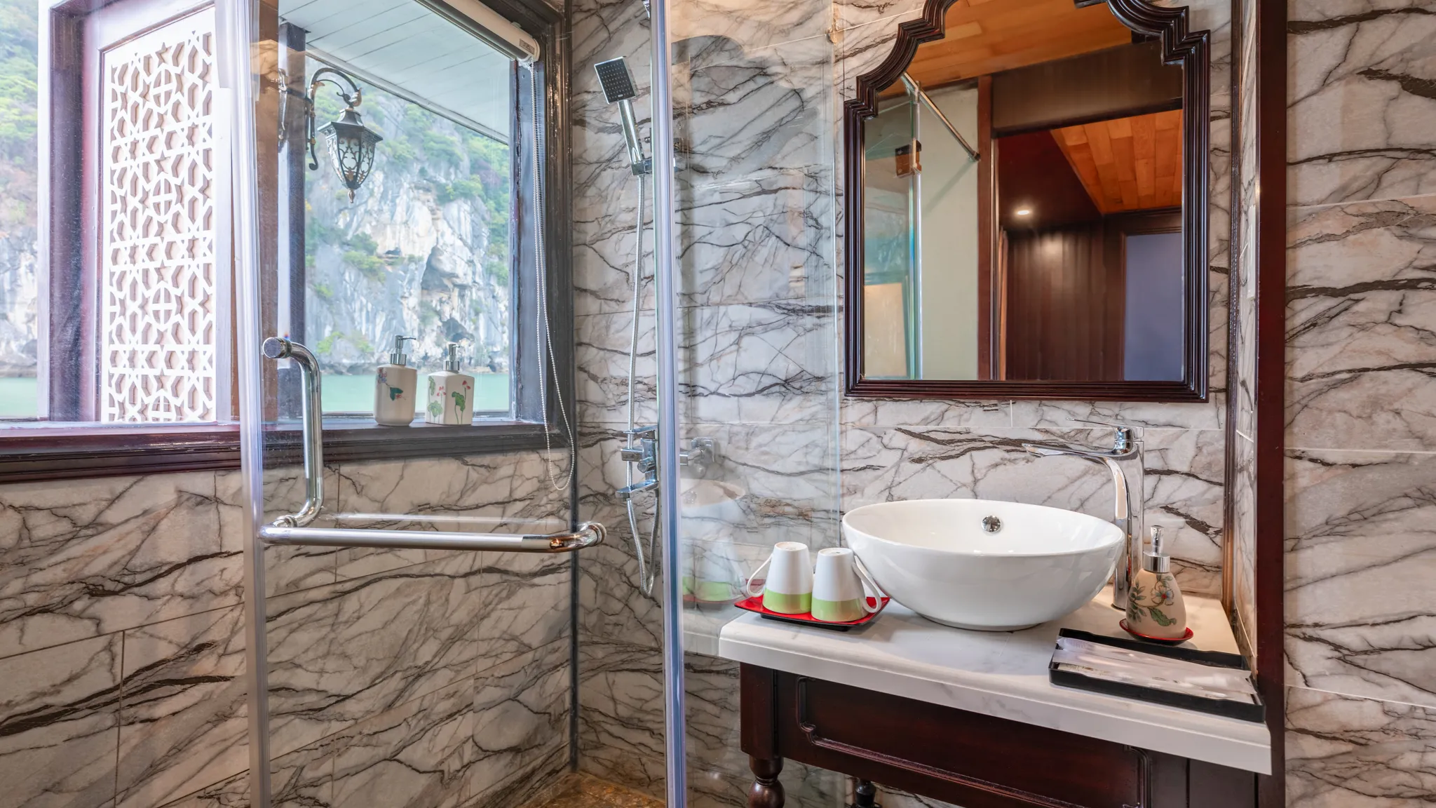 Bathroom with full amenities
