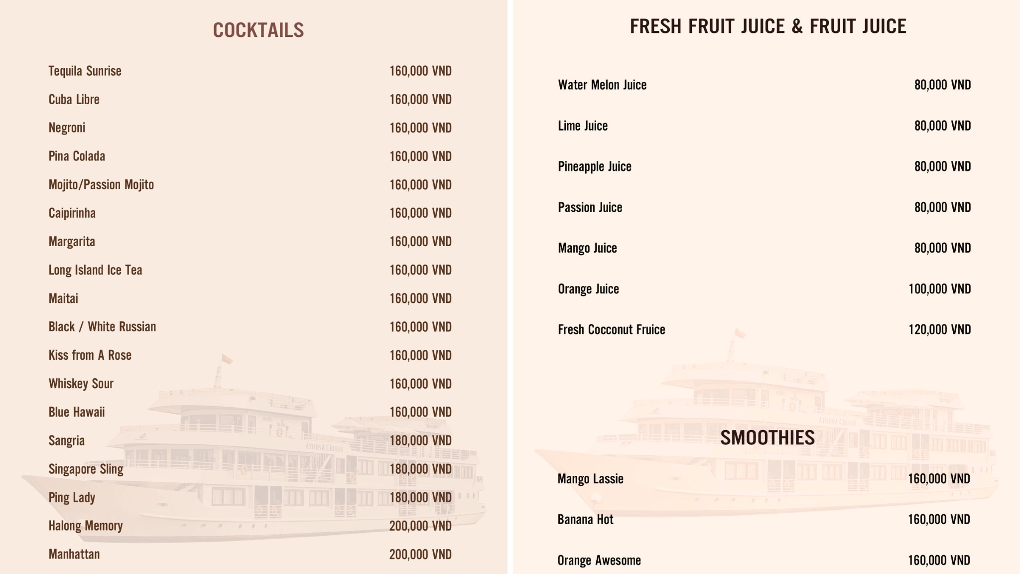 Drink Menu