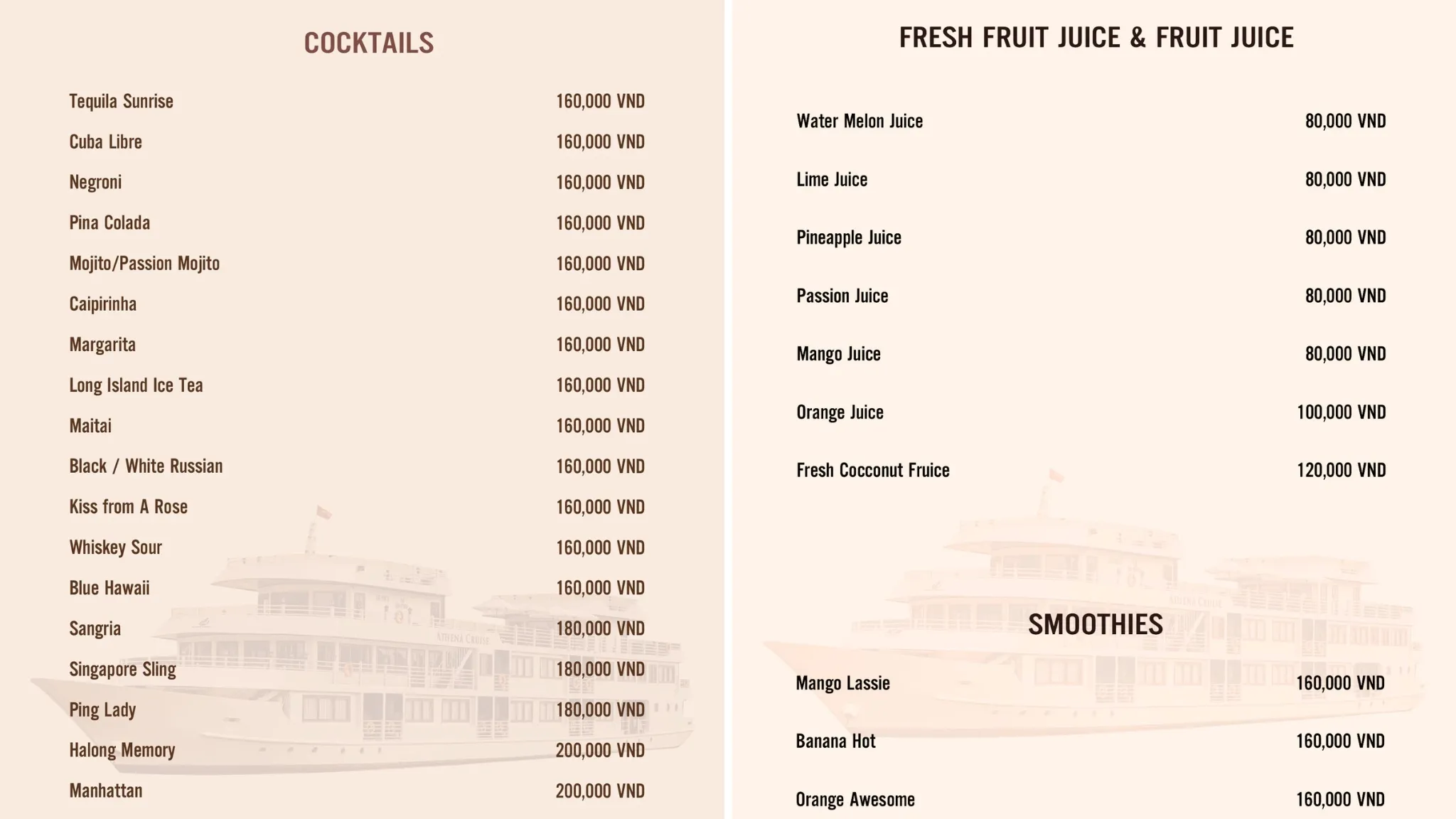 Drink Menu