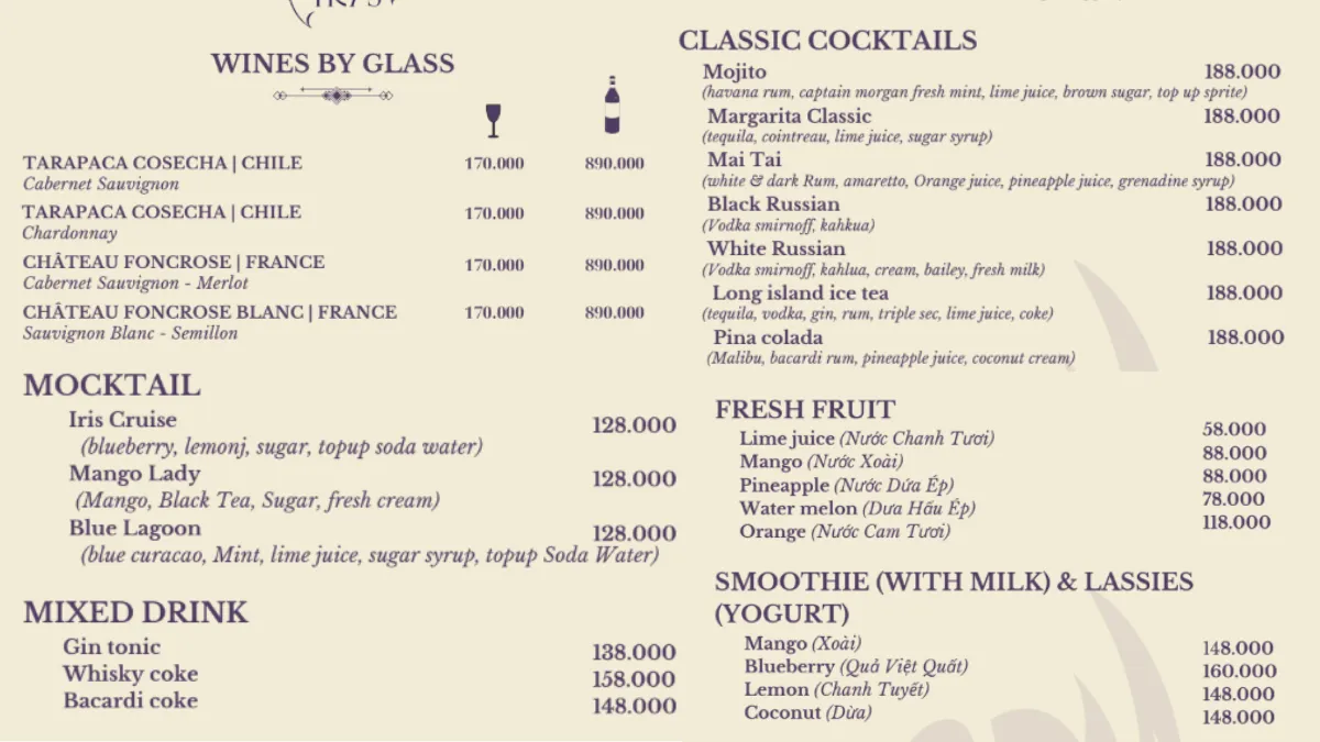 Drink Menu