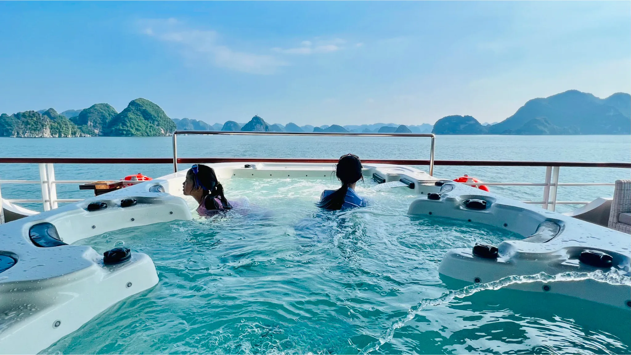 Relax in the onboard jacuzzi