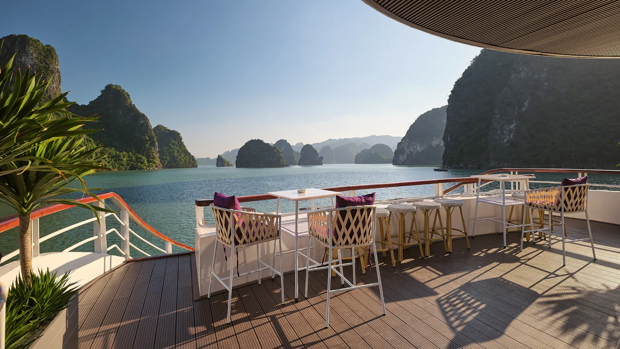 Get the peaceful atmosphere in the sundeck
