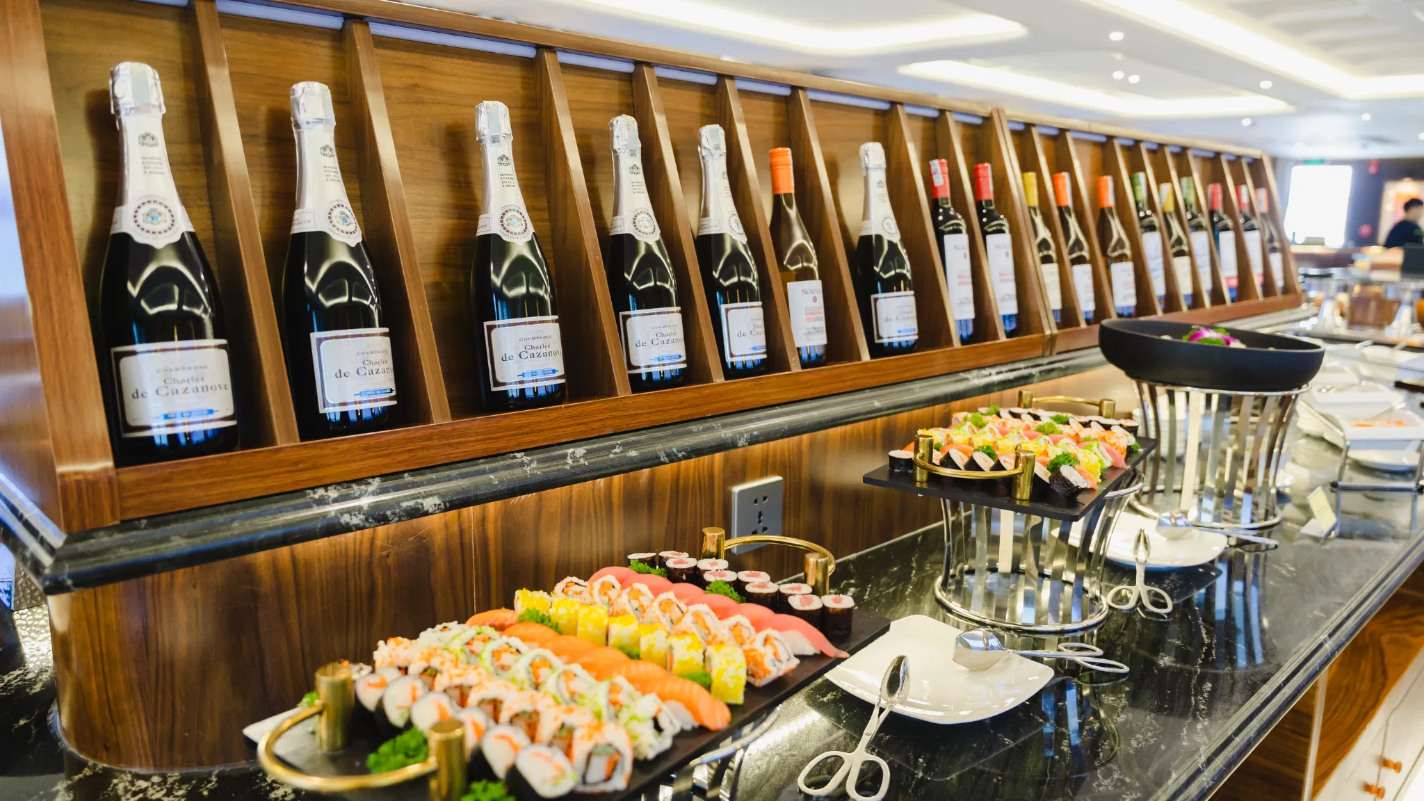 Enjoy the colorful dishes on buffet