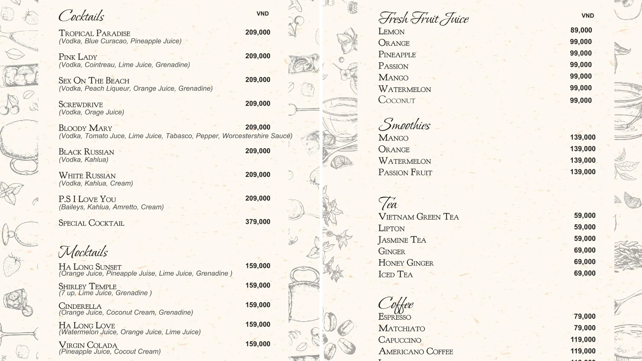 Drink Menu 2