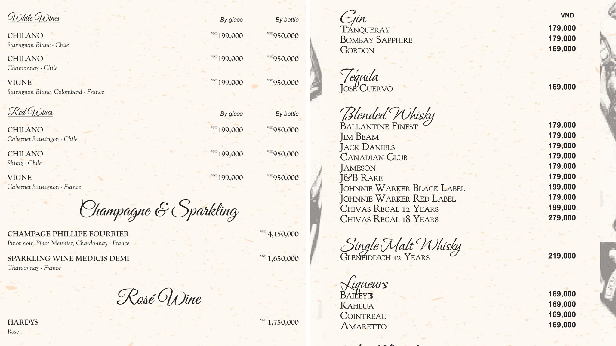 Drinks menu 1