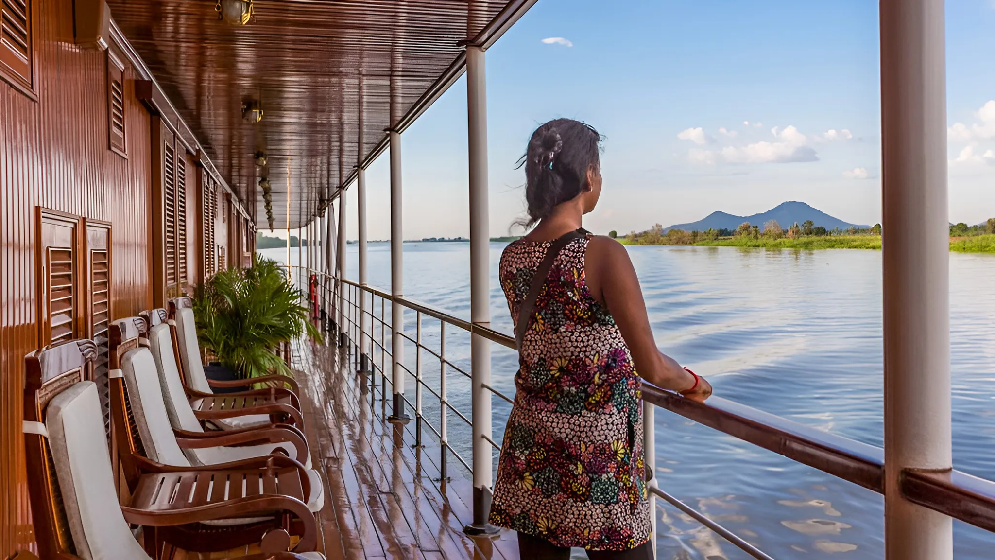Admire tranquil moment from terrace