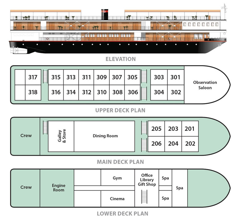 RV Mekong Pandaw Deck Plan