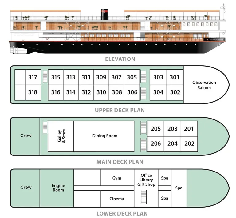 RV Mekong Pandaw Deck Plan