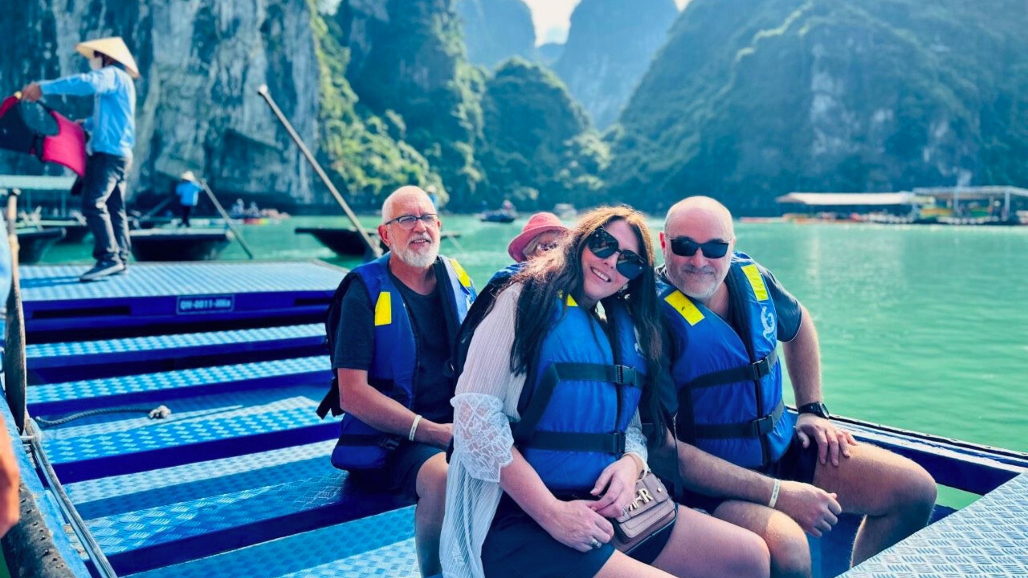 Travel on a bamboo boat