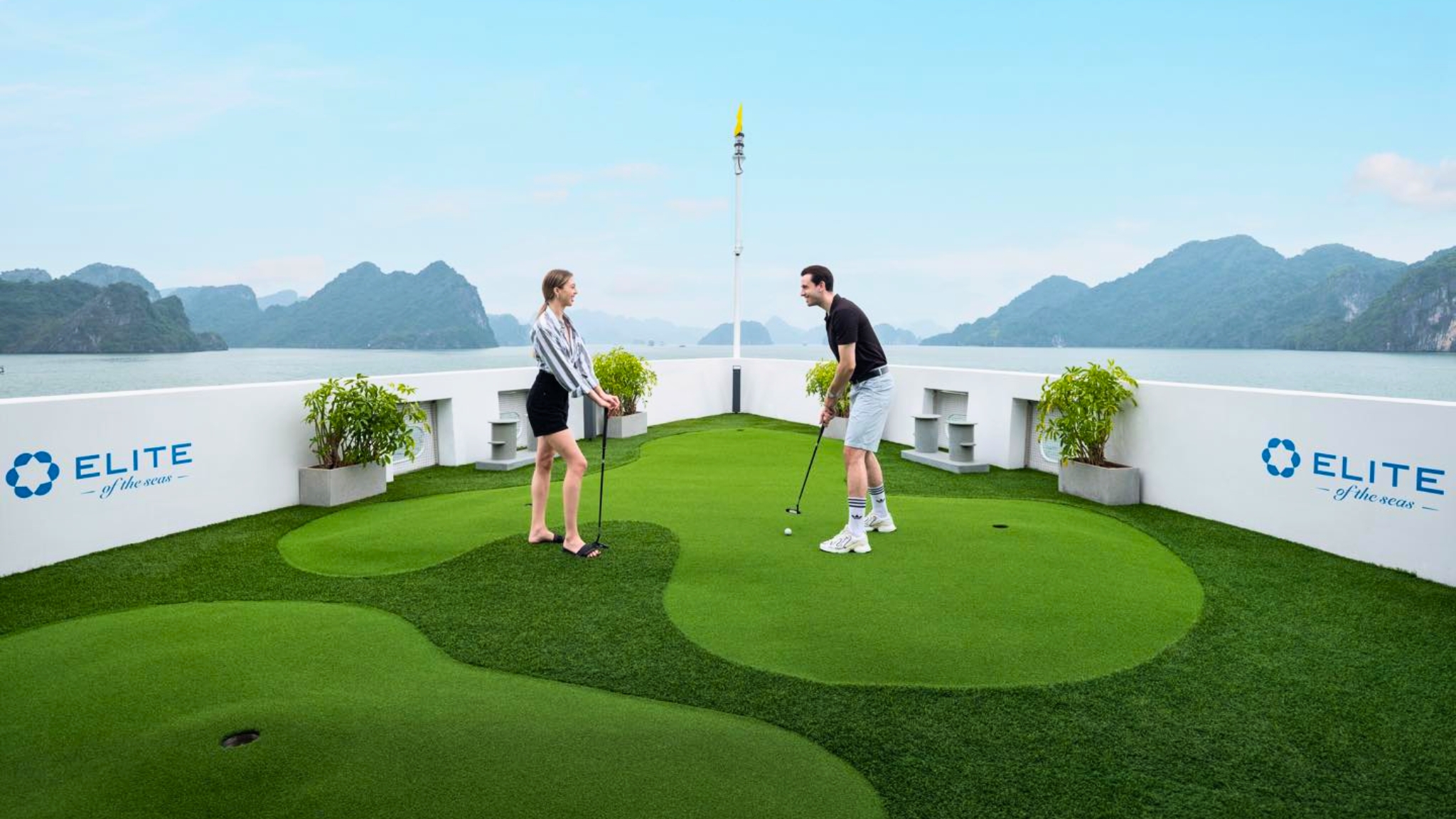 Try the mini golf course amidst the serene bay in the early morning