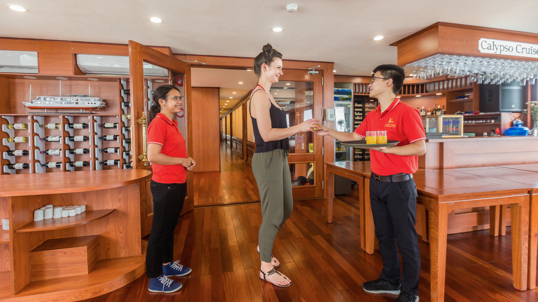 Warm welcome with a cool drink and brief introduction to Calypso Cruise