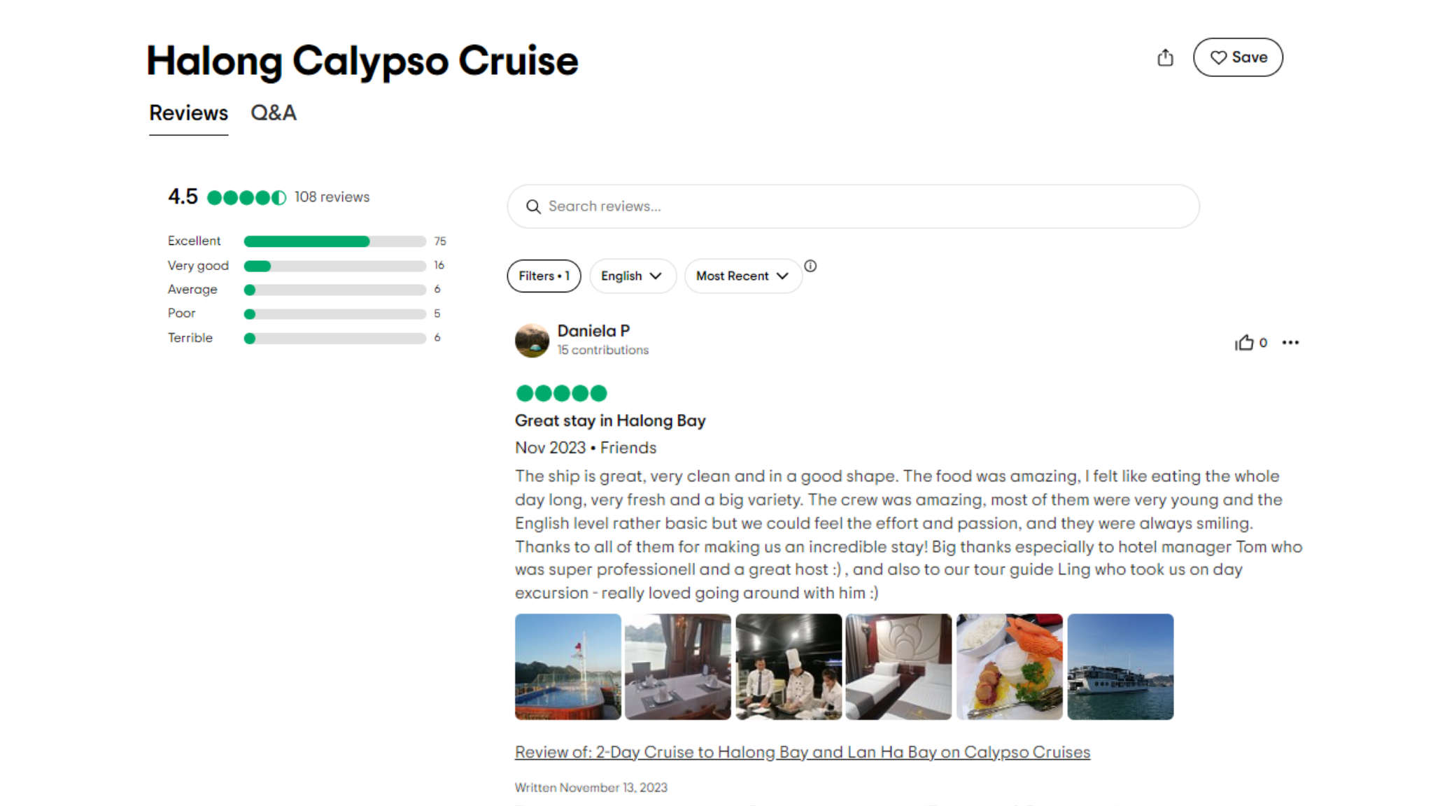 Calypso Cruise has received numerous positive reviews on TripAdvisor.