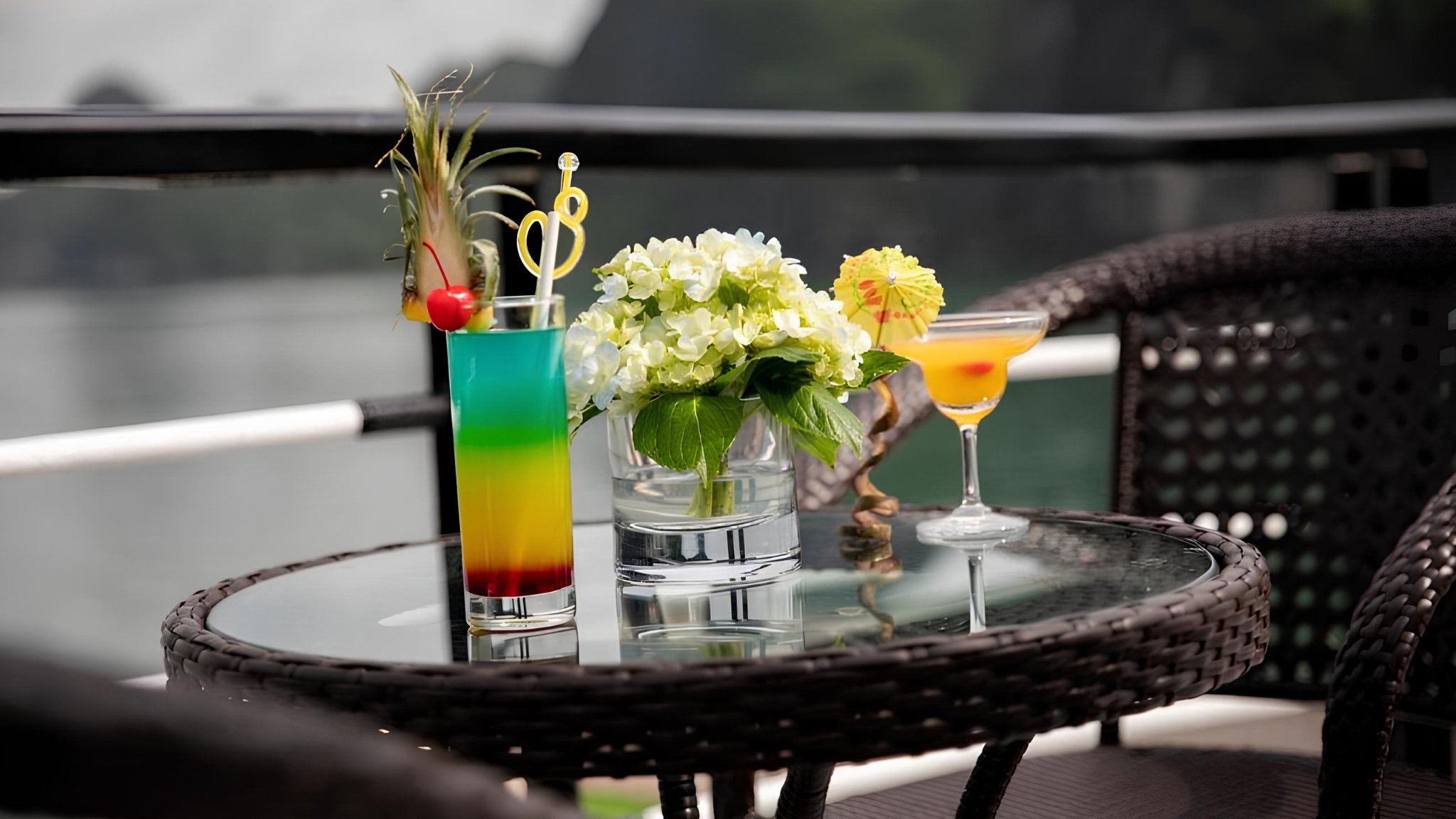 The bar offers various beverages, where you can enjoy refreshing cocktails to relax