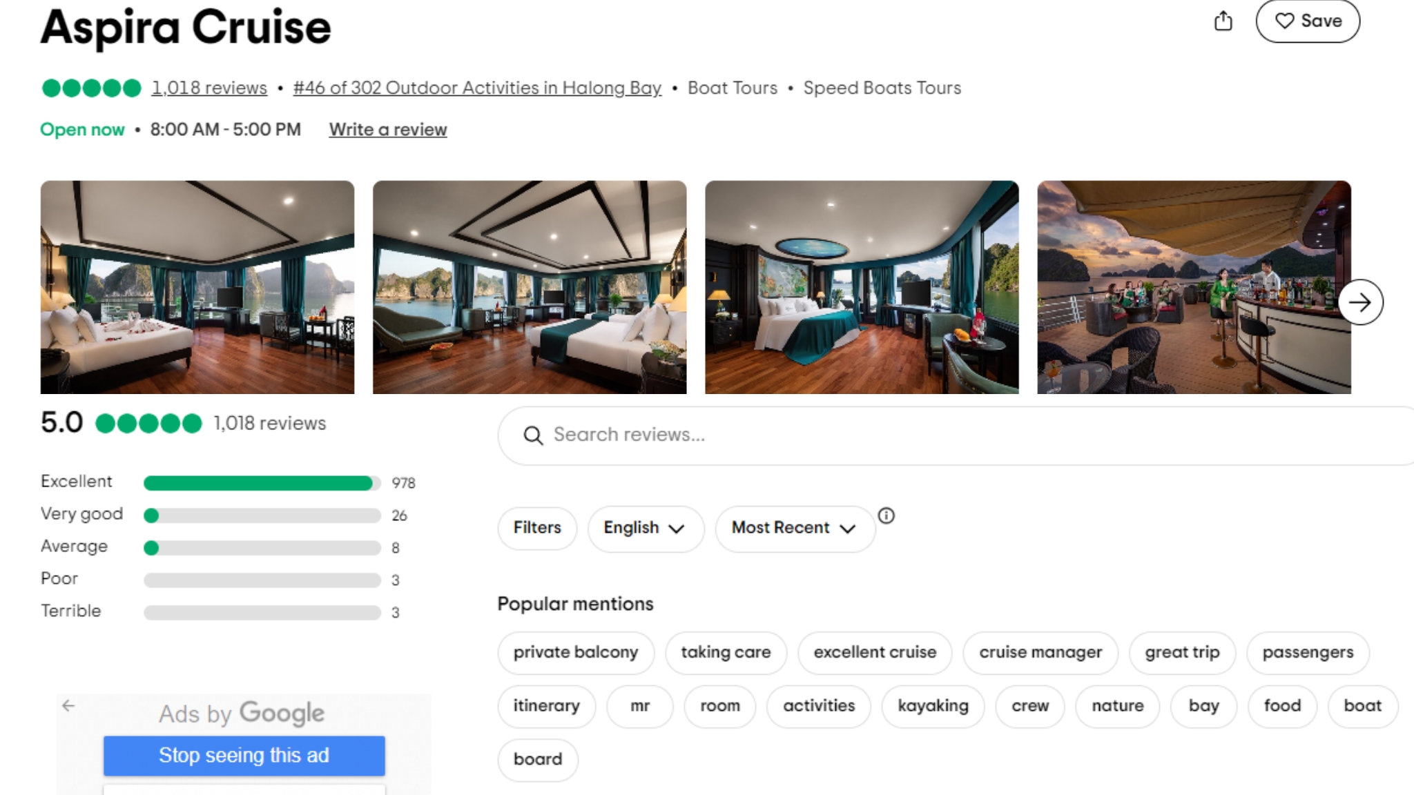 Popular mentions of Aspira Cruise Halong Bay on Tripadvisor