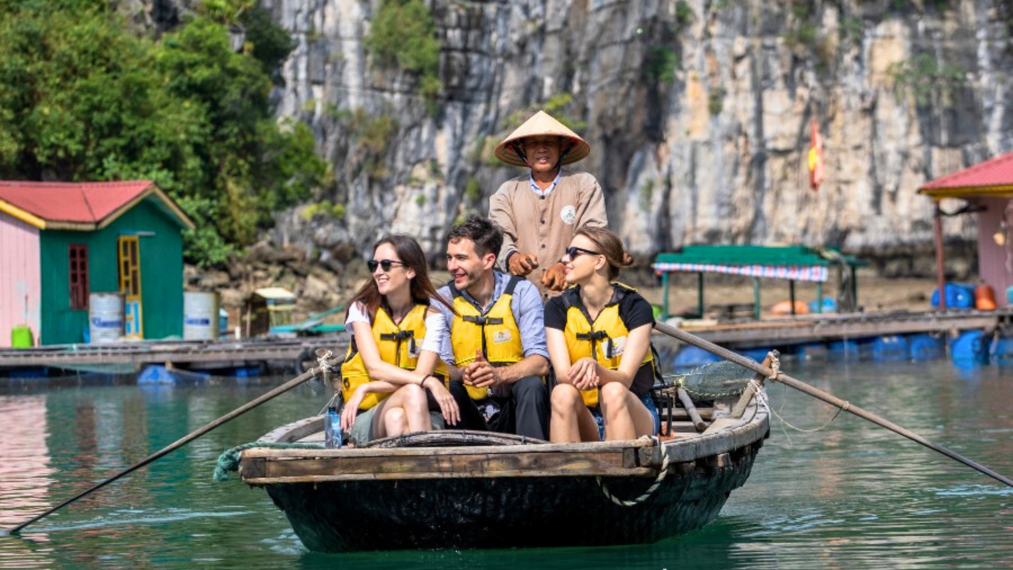 Exploring Vung Vieng on a bamboo boat will captivate you with its peaceful way of life.