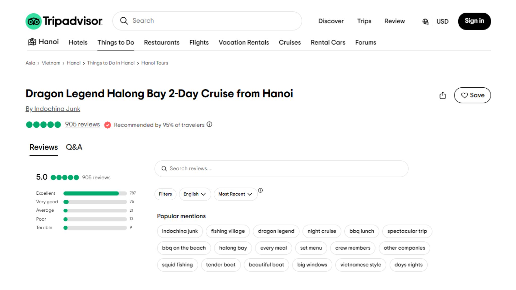 Dragon Legend Cruise has gained a great number of excellent reviews.
