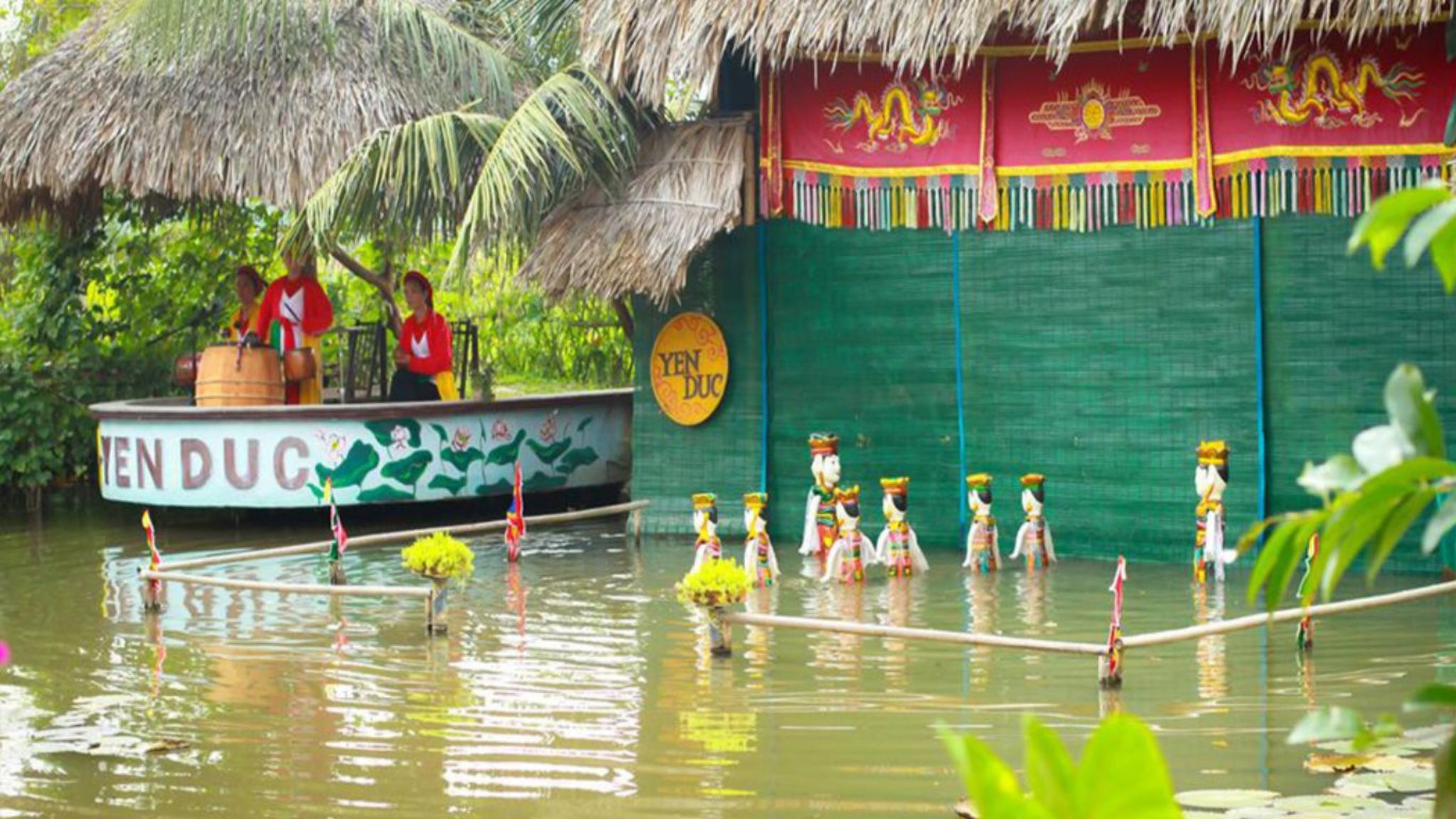 Join an exciting water puppet show at Yen Duc Village