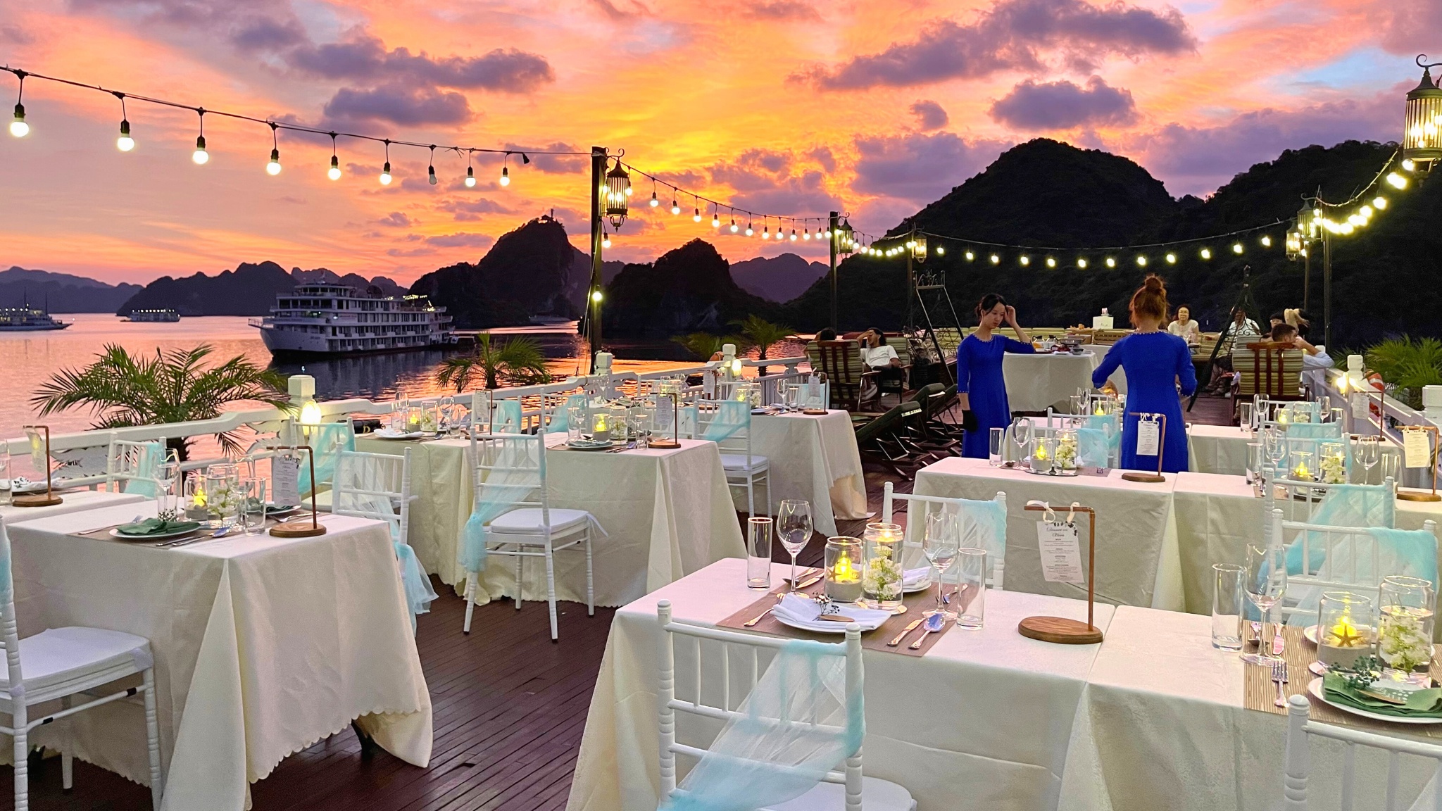The Gala dinner on the sundeck is one of the most memorable meals of the cruise