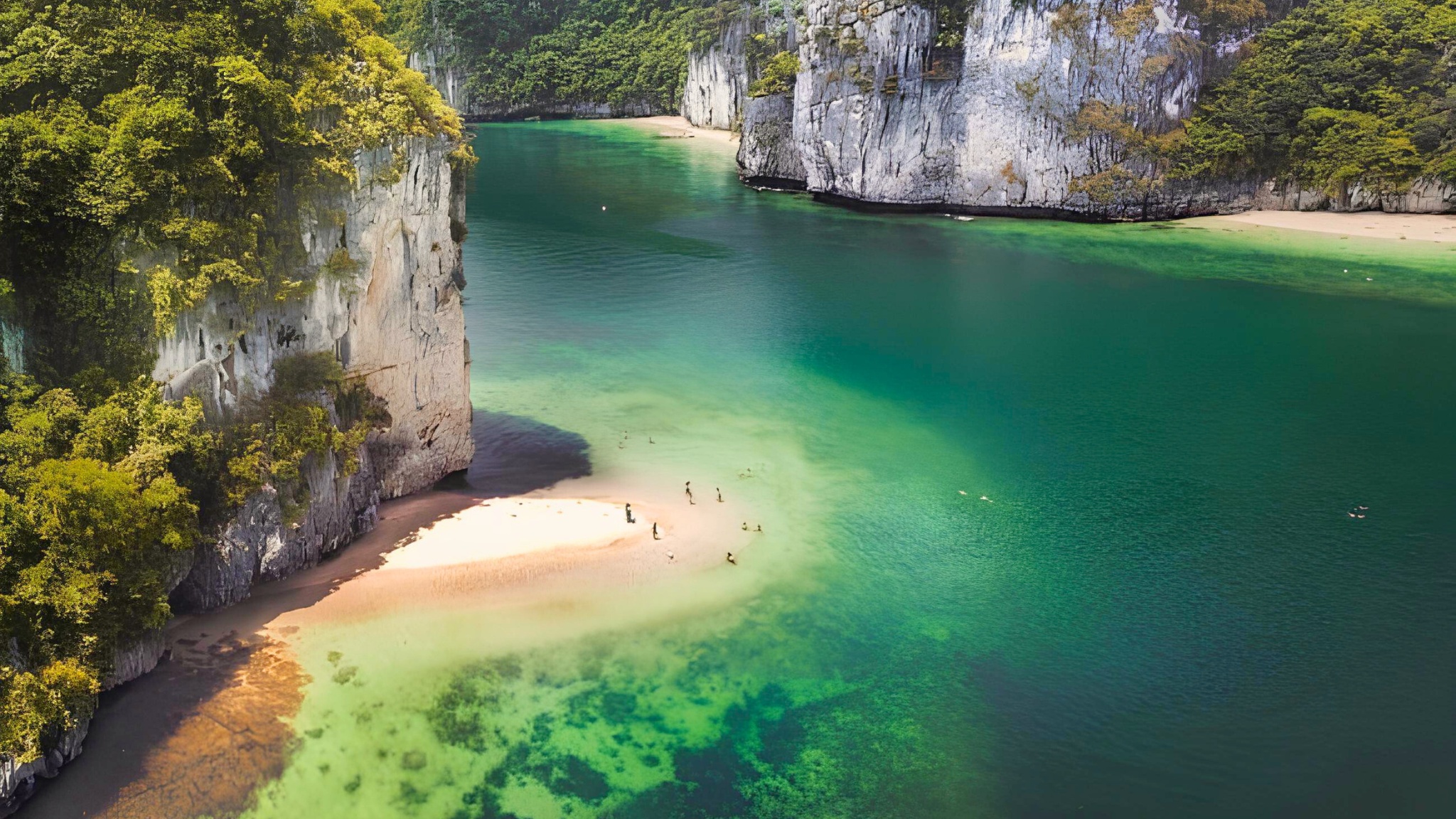 Immerse yourself in the clear emerald water of Ba Trai Dao Beach