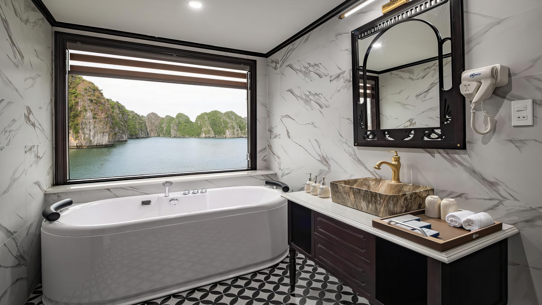 Clean Marble Bathroom