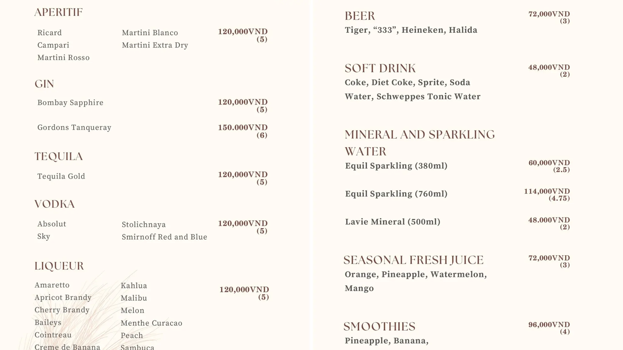 Drink List