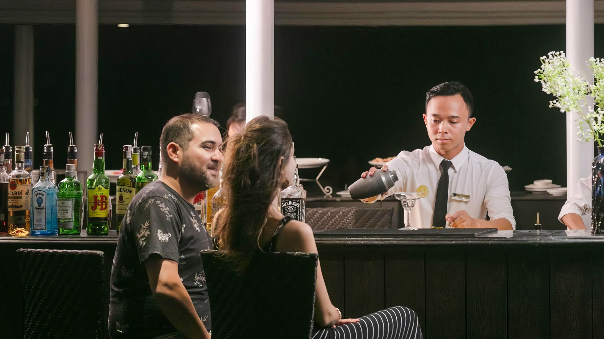 The onboard bar offers a relaxing spot to socialize while enjoying refreshing drinks.