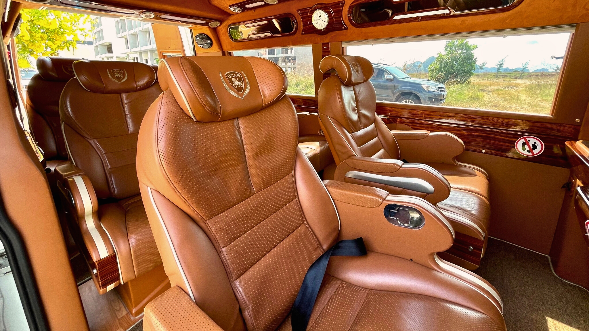 The limousine offers high-end transfer services and comfy leather seats.