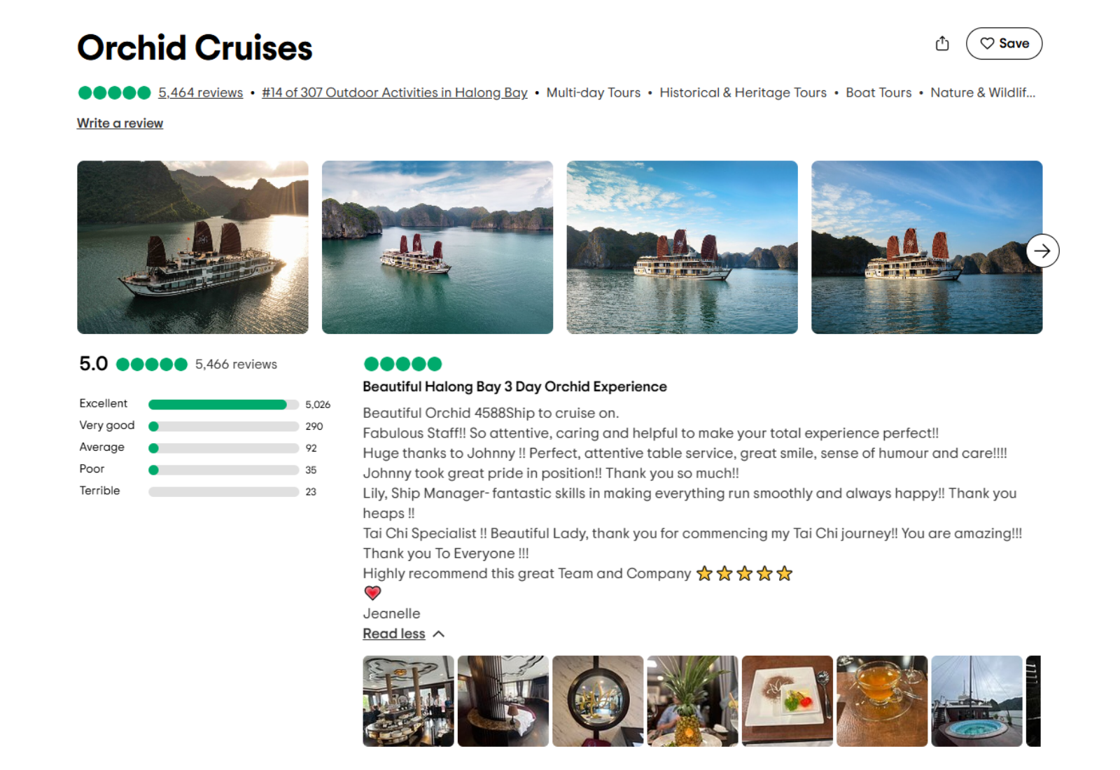 Orchid Classic Cruise Halong Bay has received many positive reviews for its services