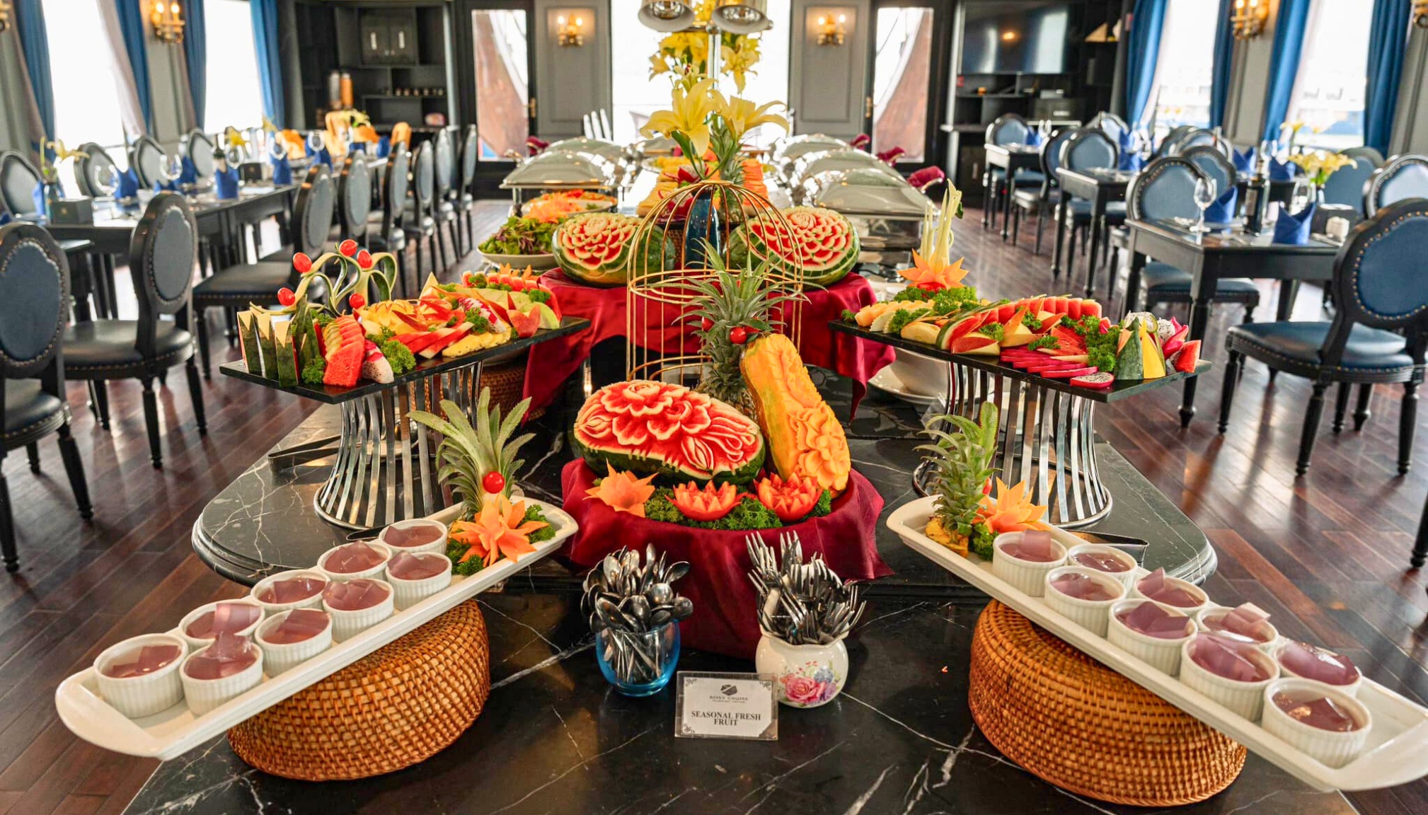 There is a wide variety of dishes for guests to choose from during the meals