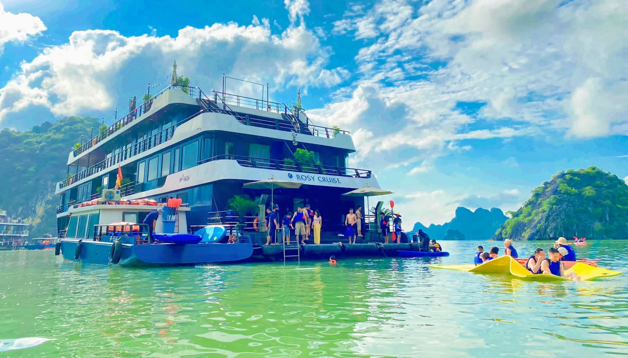 Swimming amid the stunning bay