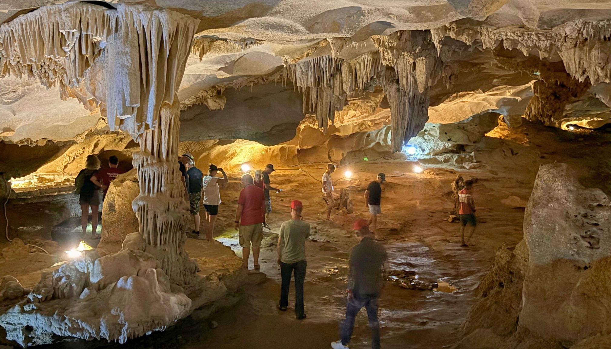 Explore the stalactites