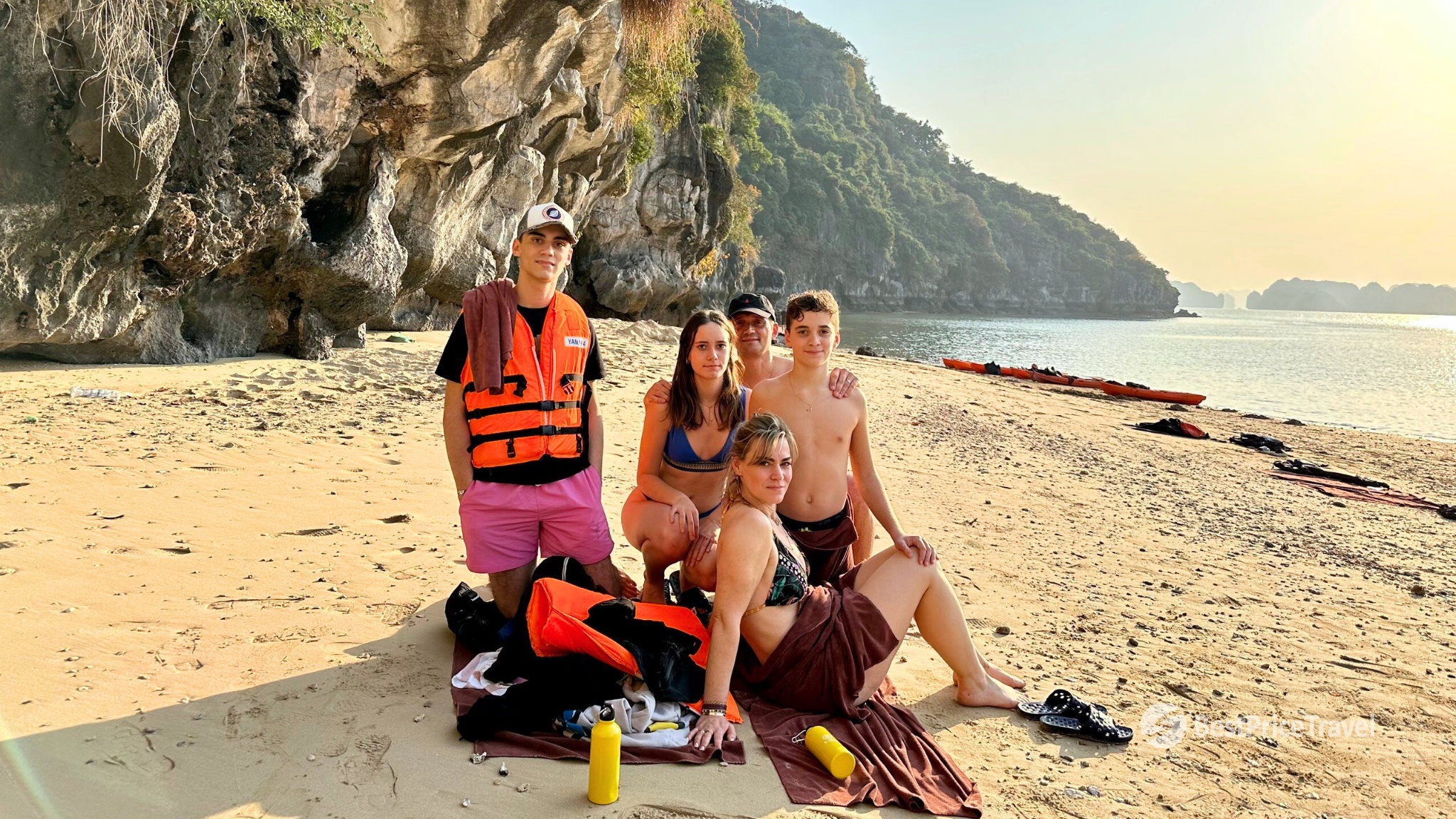 Chilling time on the unspoiled sandy beach of Cap La Island