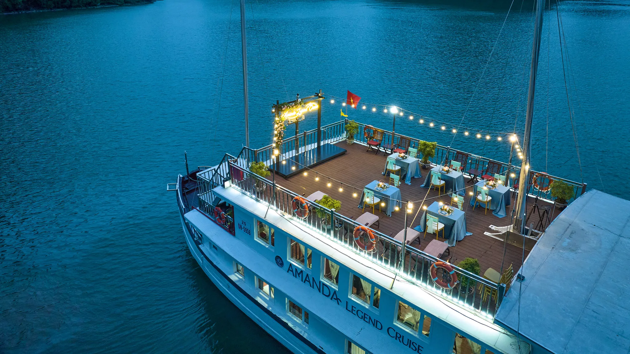 Pretty sundeck at night
