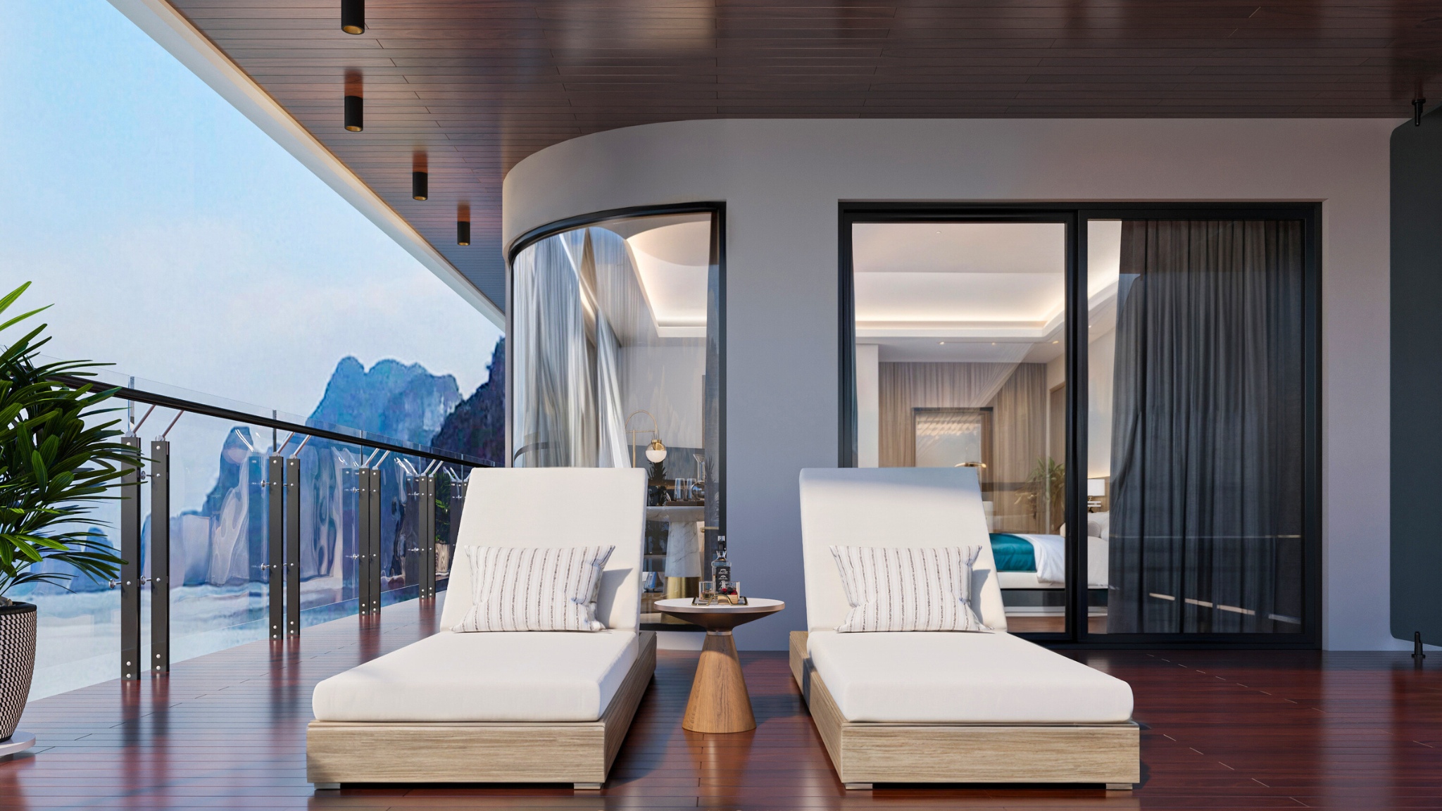 Private Terrace with Loungers