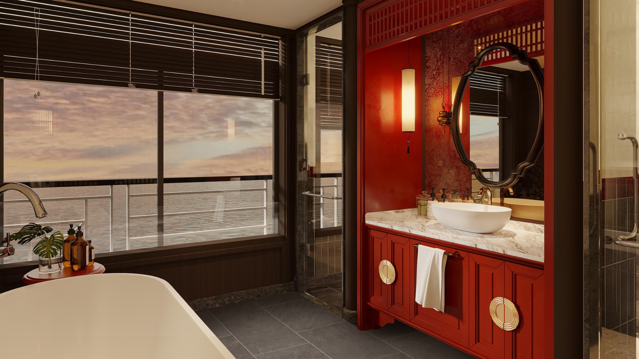 Large Bathroom With Jacuzzi Bathtub