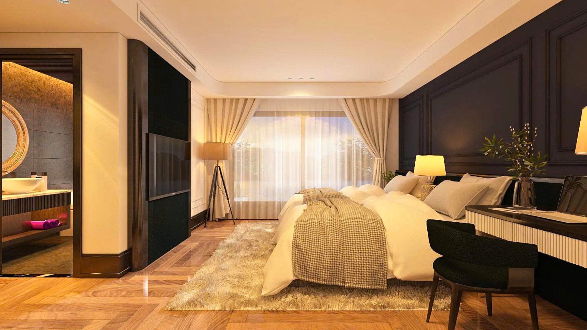 Cozy room with warm lightning