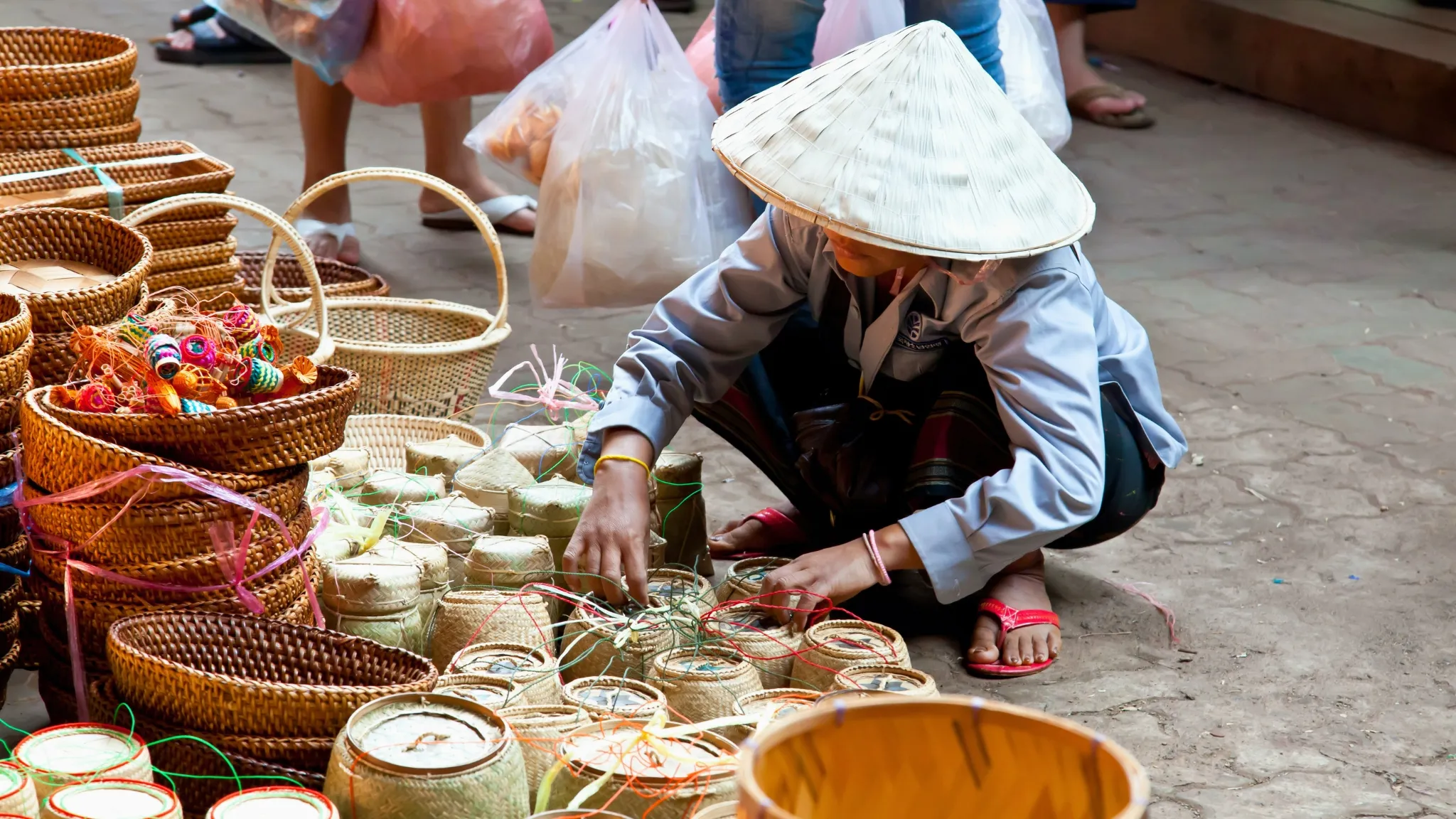 Local Market In Laos
