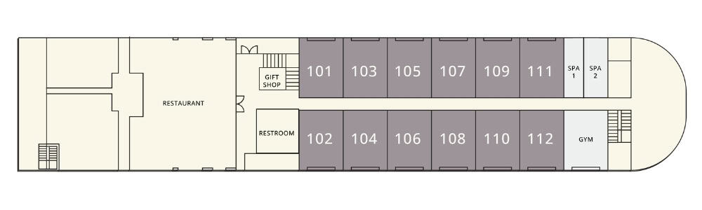 Main Deck - Mekong Symphony Cruise Deck Plan