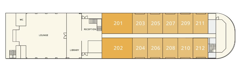 Upper Deck - Mekong Symphony Cruise Deck Plan