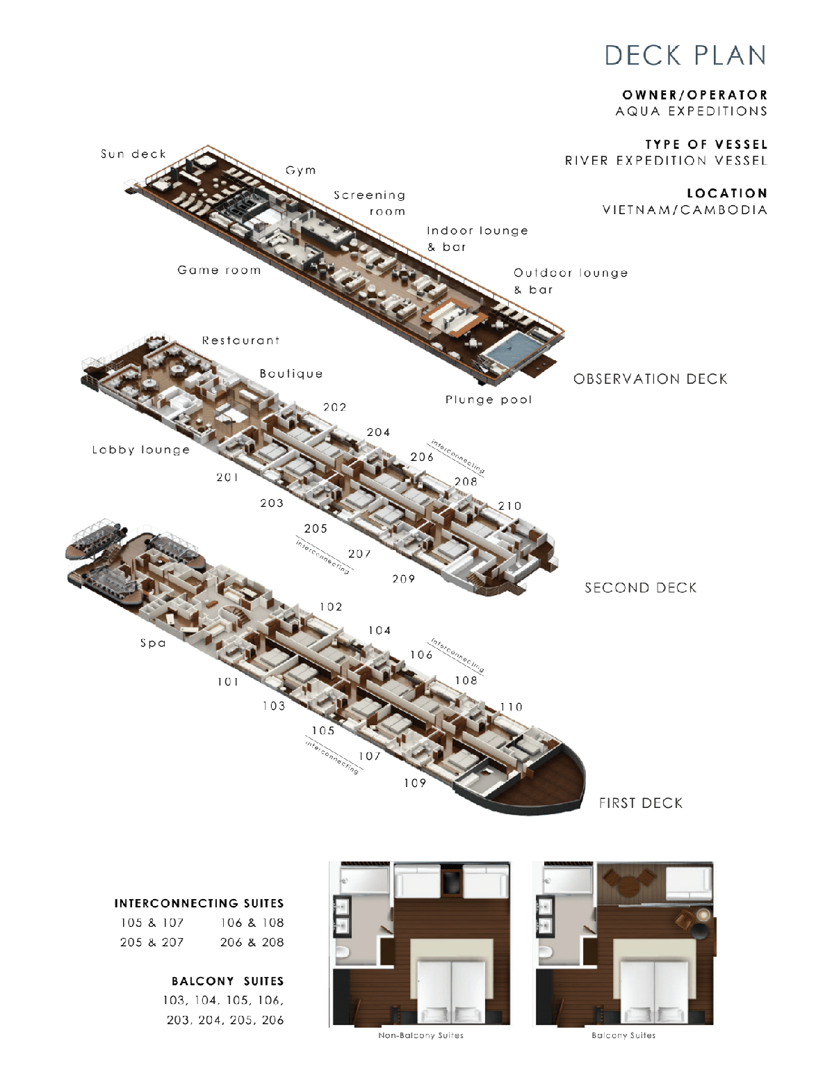 Aqua Mekong Cruise Deckplan
