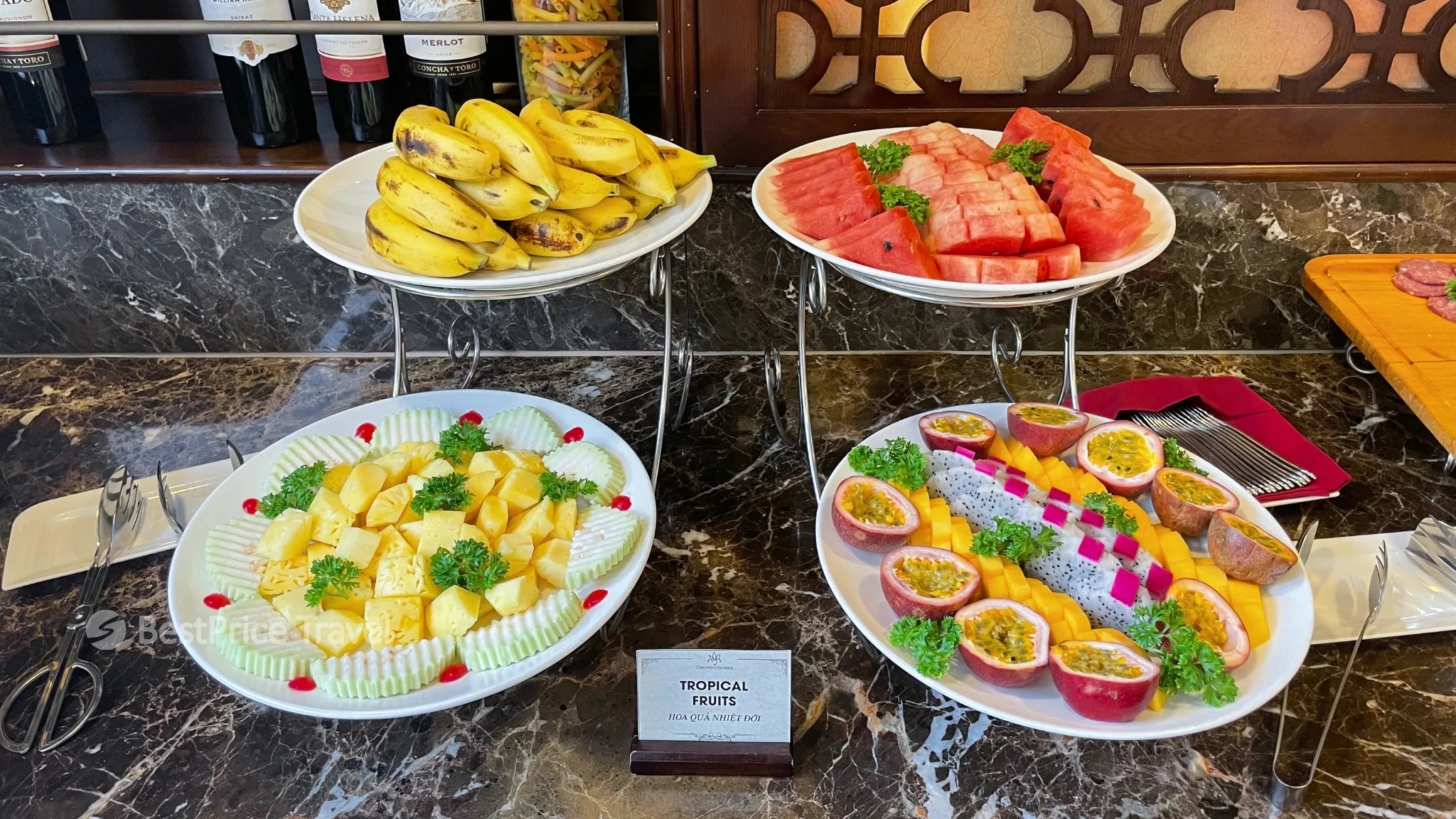 Tasty tropical fruits for buffet lunch