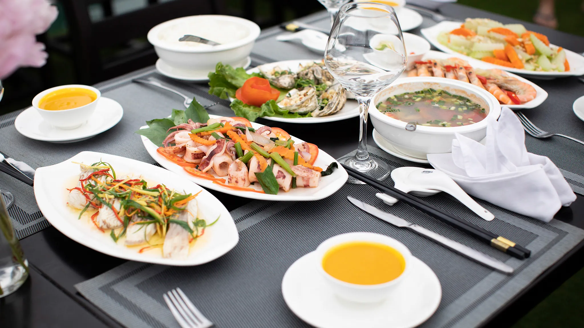 Fresh seafood is deliciously prepared