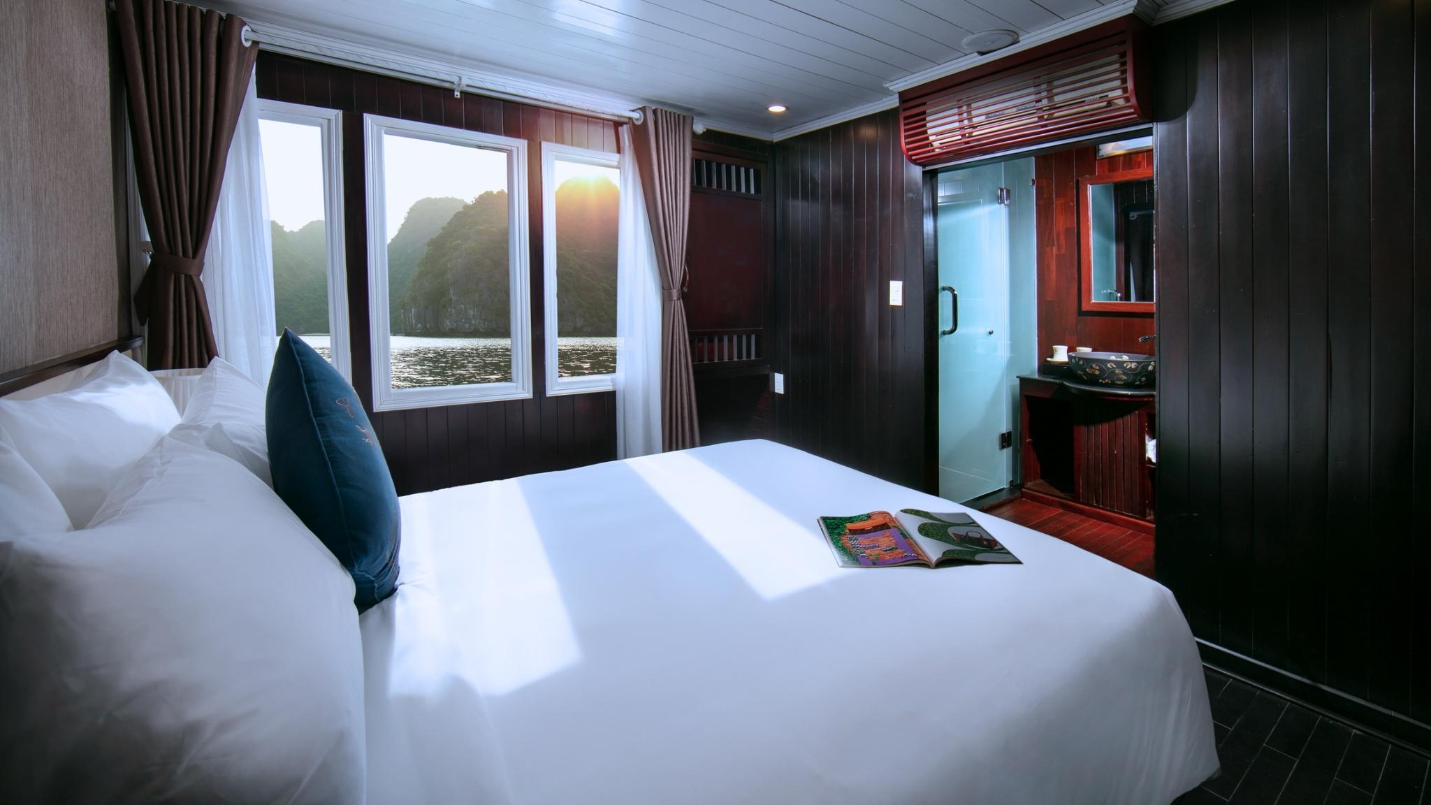 Welcome dawn through ocean view  window