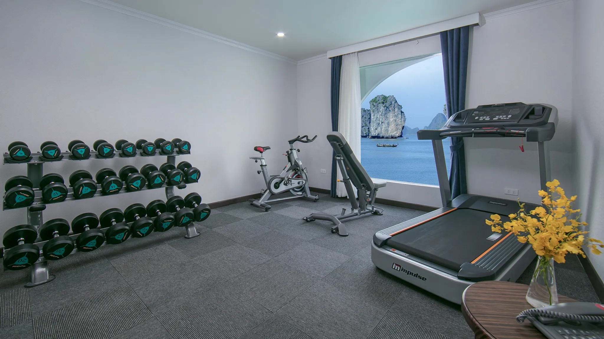 Gym by the beautiful Lan Ha Bay