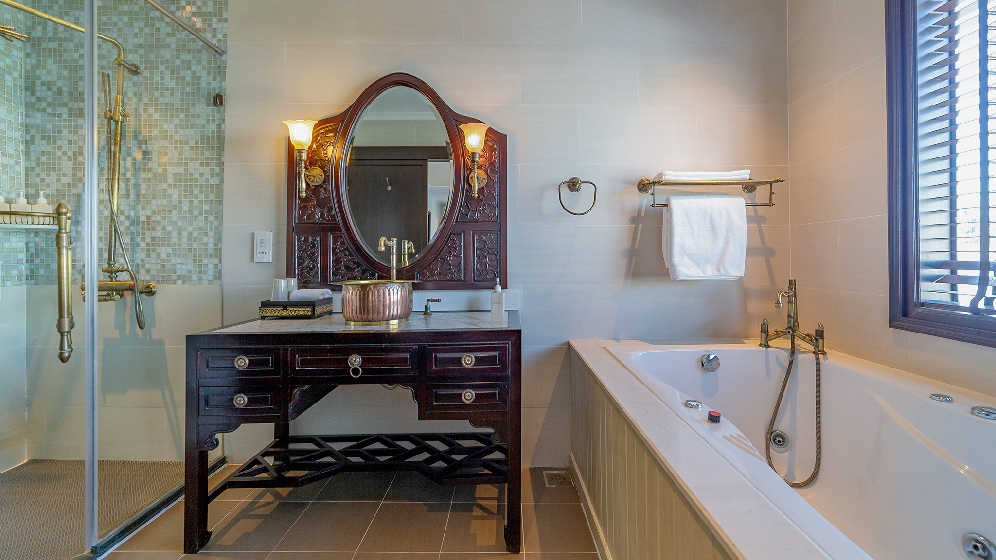 The modern and ancient bathroom