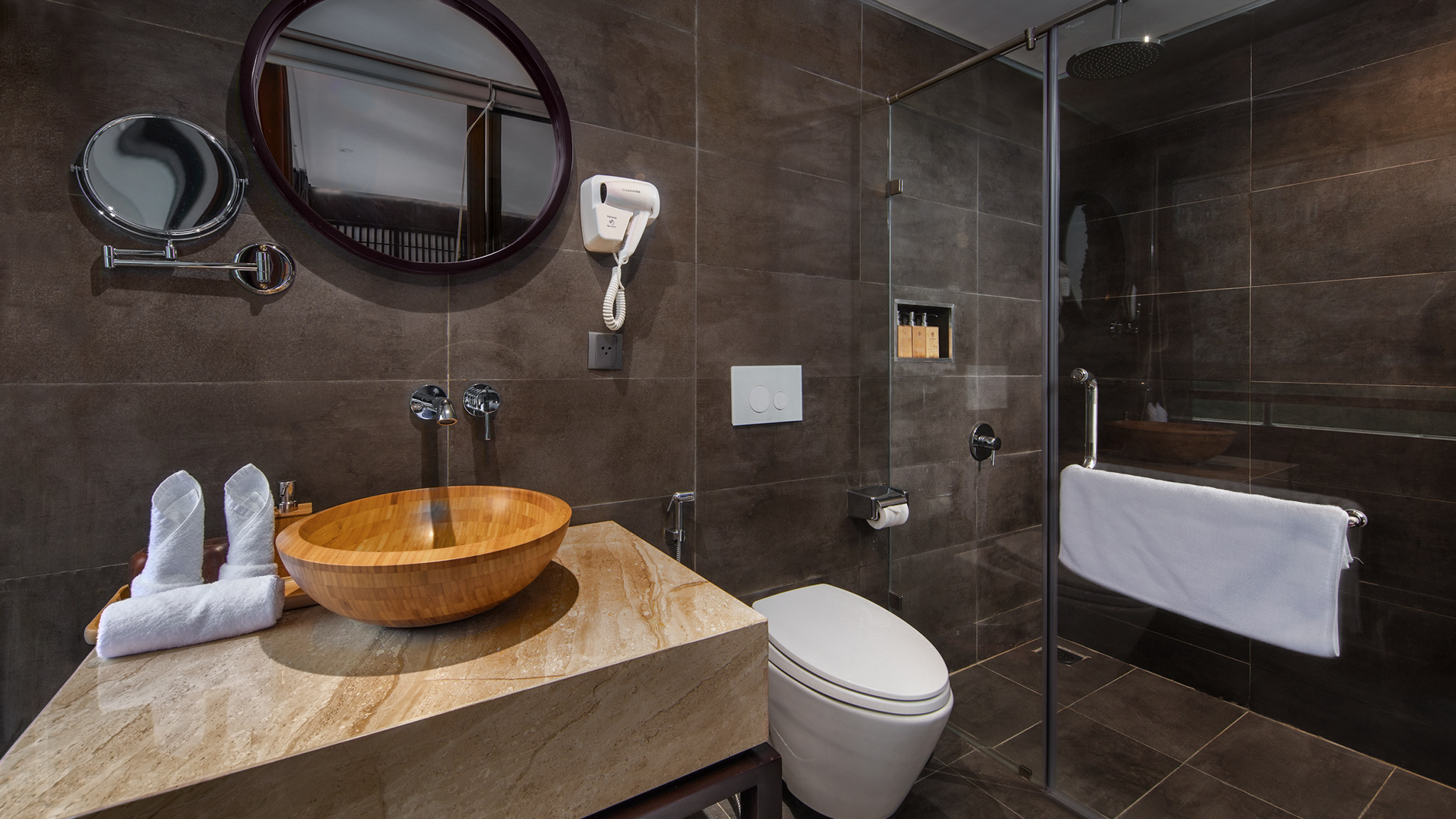 Large standing shower enclosures